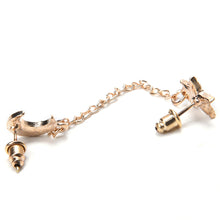 Gold plated Moon   Star Crystal Rhinestone Stud Earrings EF8