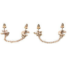 Gold plated Moon   Star Crystal Rhinestone Stud Earrings EF8