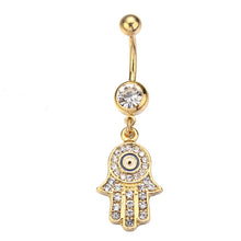 Gold silver plated Stainess Steel H  Crystal Belly Button Ring Tassel Dangle Navel Body Jewelry Piercings  EF8