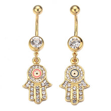 Gold silver plated Stainess Steel H  Crystal Belly Button Ring Tassel Dangle Navel Body Jewelry Piercings  EF8
