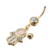 Gold silver plated Stainess Steel H  Crystal Belly Button Ring Tassel Dangle Navel Body Jewelry Piercings  EF8