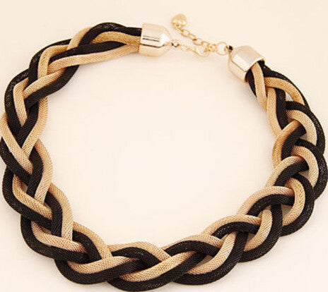 Golden   Black Short Necklace Zinc Alloy Costume Accessory Choker Necklace EF8