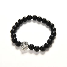 Golden Natural Grinding Stone Bracelets S 2 Colors Lion Head Women Men Beaded Bracelet EF8