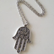 Good Luck Protection Hamsa Symbol Fatima H  Evil Eye Pendant Chain Necklace EF8