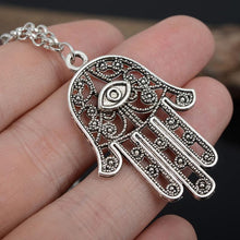 Good Luck Protection Hamsa Symbol Fatima H  Evil Eye Pendant Chain Necklace EF8