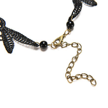 Gothic Collar Lace Necklace For Wedding Party Black Lace  Beads H made Short Choker Victorian Steampunk Style EF8