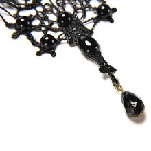 Gothic Collar Lace Necklace For Wedding Party Black Lace  Beads H made Short Choker Victorian Steampunk Style EF8