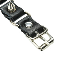 Gothic Metal Cone Stud Spikes Rivet Leather Wristb  Punk style Cool Wolf Tooth Bangle Cuff Bracelet EF8