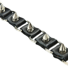 Gothic Metal Cone Stud Spikes Rivet Leather Wristb  Punk style Cool Wolf Tooth Bangle Cuff Bracelet EF8