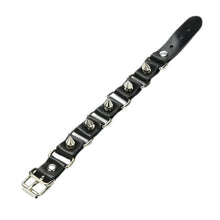 Gothic Metal Cone Stud Spikes Rivet Leather Wristb  Punk style Cool Wolf Tooth Bangle Cuff Bracelet EF8