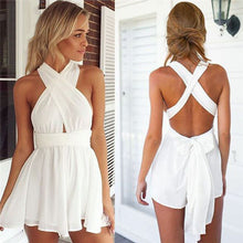 Sexy Women Deep V-Neck Backless Romper Playsuit Jumpsuit Short Pants Black White Green S-XL EF8