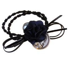 Hair Accessories Flower Hair Rope Big Flower Elastic Hair Ties Rhinestone Pearl Charms Rubber B  Elastic Headwear for Girls EF8