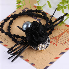 Hair Accessories Flower Hair Rope Big Flower Elastic Hair Ties Rhinestone Pearl Charms Rubber B  Elastic Headwear for Girls EF8