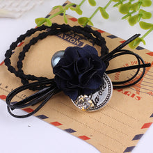 Hair Accessories Flower Hair Rope Big Flower Elastic Hair Ties Rhinestone Pearl Charms Rubber B  Elastic Headwear for Girls EF8