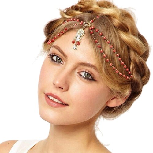 Hair jewelry Bride Hair Decoration Women tassel Headb s Indian Boho Beaded Head Piece wedding Head Chain Hair jewelry EF8
