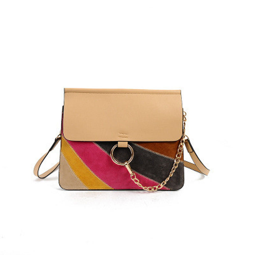 Handbags Top Women Bag Rainbow Frosted Women PU Leather Shoulder Messenger Bag small Square Package EF8