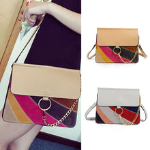 Handbags Top Women Bag Rainbow Frosted Women PU Leather Shoulder Messenger Bag small Square Package EF8