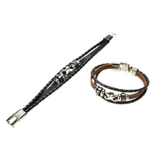 H made Retro PU Leather Woven Charm Bracelet Bangles Male Jewelry Men Women Vintage Braided Bracelets EF8