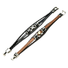 H made Retro PU Leather Woven Charm Bracelet Bangles Male Jewelry Men Women Vintage Braided Bracelets EF8
