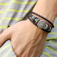 H made Retro PU Leather Woven Charm Bracelet Men Women Vintage Braided Bracelets Bangles Male Jewelry EF8