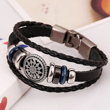 H made Retro PU Leather Woven Charm Bracelet Men Women Vintage Braided Bracelets Bangles Male Jewelry EF8