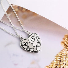 Heart Shape Best Friends Alloy Chain Necklace Girls Gift Women Jewelry Design Two Pieces Combination Necklace EF8
