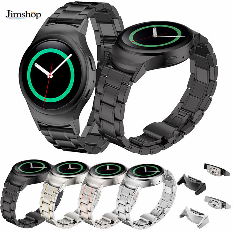 Black Gold Watchband Stainless Steel Watche Band Connector For Samsung Gear S2 RM-720 Watch Accessories EF8