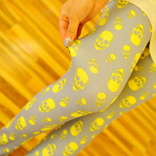 Elegant Fashion Ladies High Waist Yellow White Pants Printed Stretch nine Points Leggings Women Trousers EF8