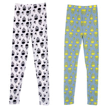 Elegant Fashion Ladies High Waist Yellow White Pants Printed Stretch nine Points Leggings Women Trousers EF8