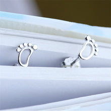Hypoallergenic Simple Little Feet Earrings Style Silver Plated Stud Earrings EF8