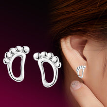 Hypoallergenic Simple Little Feet Earrings Style Silver Plated Stud Earrings EF8