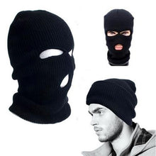 Men's Warm Black Full Face Cover Ski Three Holes Mask Cap Beanie Hat EF8