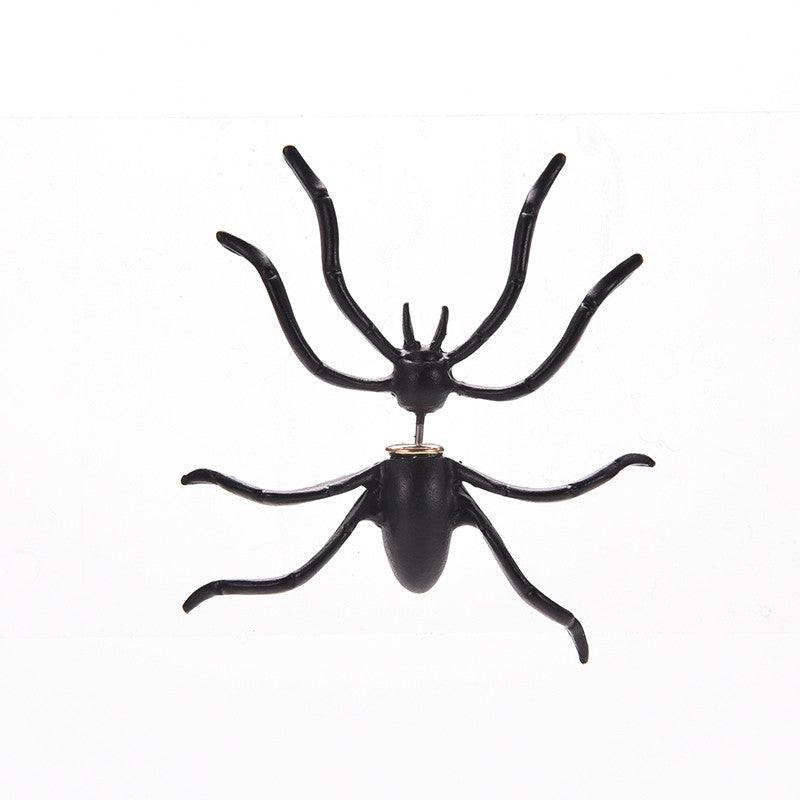 Holloween 3D Stereo Animal Stud Earings Fake Piercing Women's Jewelry Hotsale Punk Black Spider Earrings EF8