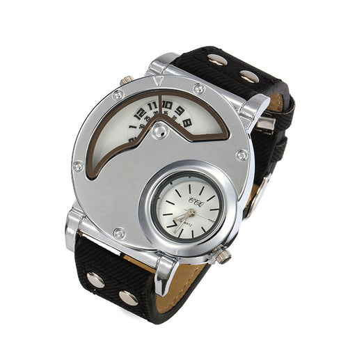 Luxury Sports Men's Leather Band Analog Quartz Wrist watch Men full Steel Stainless watches EF8