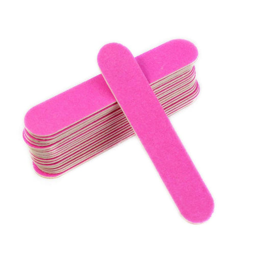 20pc Pink Nail Art Manicure Buffer Buffing Sanding Files Crescent Sandpaper Grit EF8