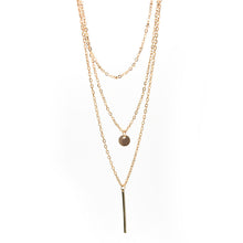 Gold Plated Fatima H  3 Multi Layer Chain Bar Necklace Gold Beads   Long Strip Pendant Necklaces Jewelry EF8
