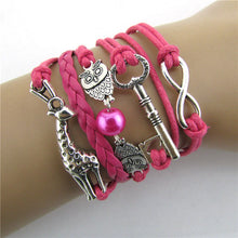 Fashion Jewelry Vintage Braided Anchors Owl Love Rudder Leather Bracelet Multilayer Rope Bracelets Wrap Bracelets Bangle EF8