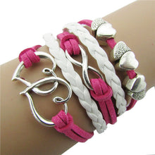Fashion Jewelry Vintage Braided Anchors Owl Love Rudder Leather Bracelet Multilayer Rope Bracelets Wrap Bracelets Bangle EF8