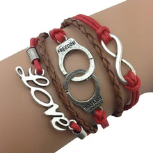 Fashion Jewelry Vintage Braided Anchors Owl Love Rudder Leather Bracelet Multilayer Rope Bracelets Wrap Bracelets Bangle EF8