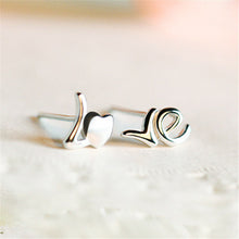 Lovely Charming Women Lady Silver Plated Heart LOVE Earrings Jewelry Gift  EF8