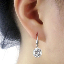 Elegant Silver Color Women Crystal Rhinestone Dangle Earrings Women Jewelry Gifts  EF8