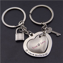 Lovers Heart Lock key chains keyring keyfob Valentine Couple gift purses h bags  EF8