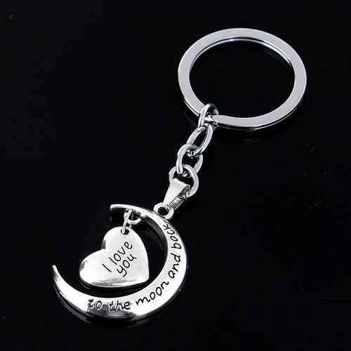 s I Love You To The Moon   Back Keychain Key Ring Jewelry Moon   Heart Key Chains Gifts For Women EF8