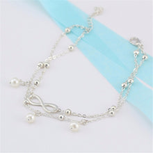 Body Chains Women Silver Plated Anklet Bead Ankle Bracelet Anklets for Women Foot Jewelry EF8