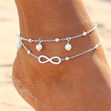 Body Chains Women Silver Plated Anklet Bead Ankle Bracelet Anklets for Women Foot Jewelry EF8