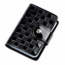 Portable Mini Bank Credit Card Slot Holder Candy Color Patent Plaid Package Folder Card Case EF8