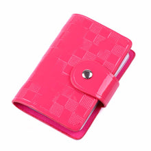 Portable Mini Bank Credit Card Slot Holder Candy Color Patent Plaid Package Folder Card Case EF8