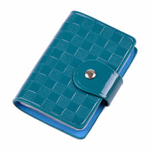 Portable Mini Bank Credit Card Slot Holder Candy Color Patent Plaid Package Folder Card Case EF8