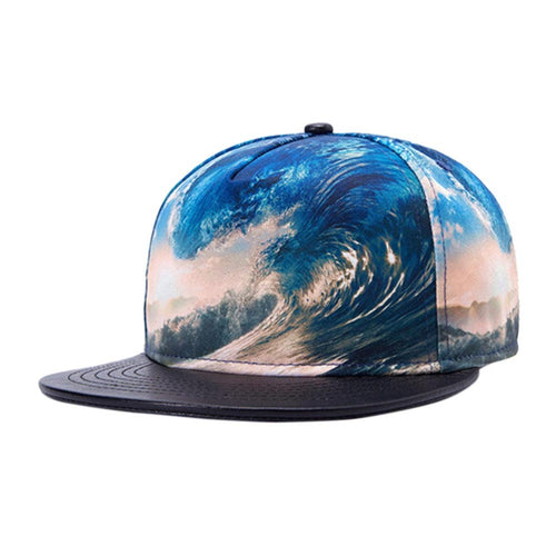 Men Women Snapback Adjustable 3D Waves Baseball Cap Hip Hop Hat Outdoor Fishing Raiders EF8