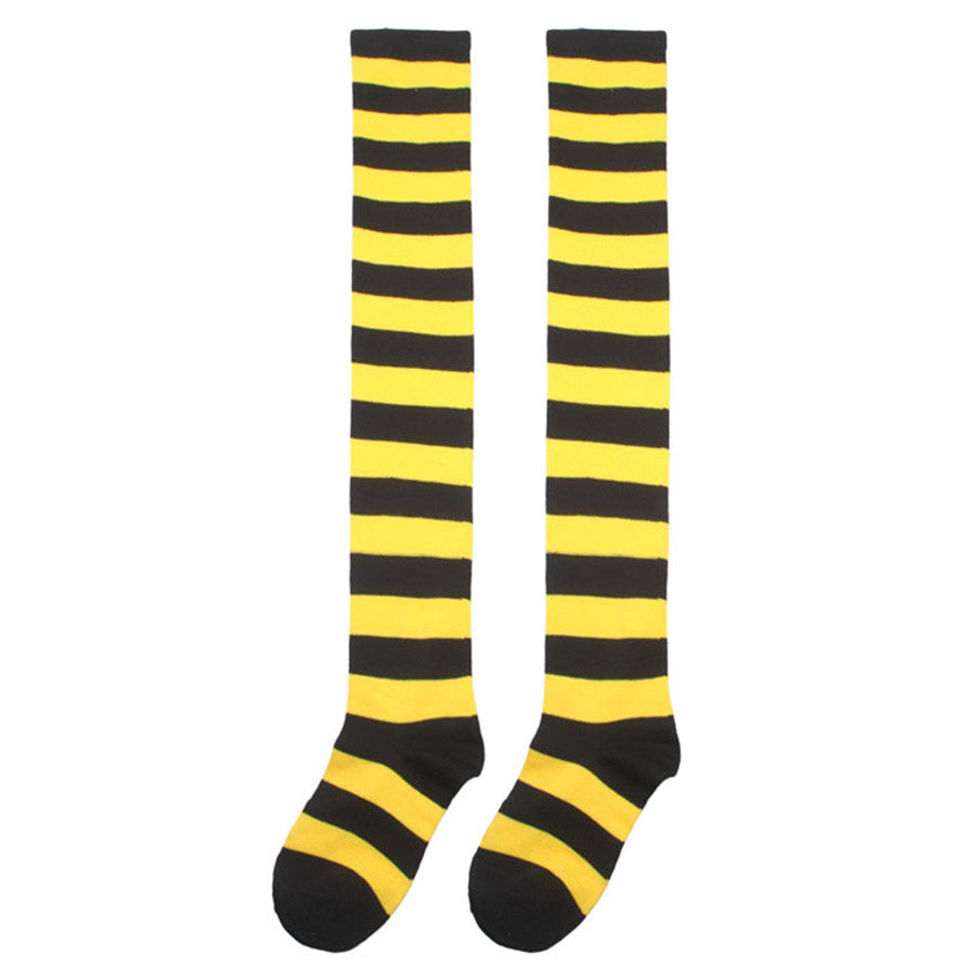 Women Girls Cute Striped Thigh High Stocking Over Knee Ladies Fashion Casual Halloween Cosplay Stockings EF8